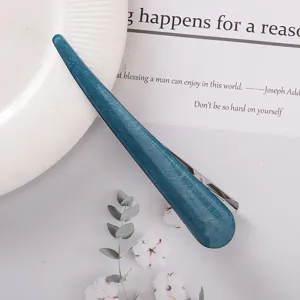 Blue acetate hair clip acrylic duckbill hairpin elegant styling accessory for women daily wear