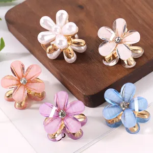 Koreanische Mode Mini Blume Haarklammern Für Damen Strass Künstliche Perle Pflaumenblüte Haargreifer Süß Haarschmuck