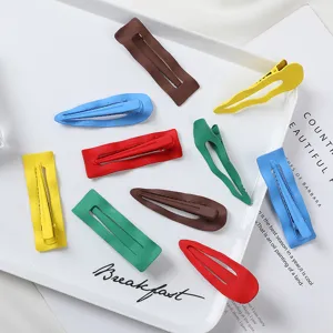 Minimalist Matte Metal Hair Clips For Women Geometric Rectangle Water Drop Duckbill Barrettes Elegant Wave Hairpins Headwear Accessories