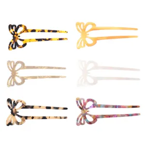 Butterfly acetate hair fork elegant hollow bun hairpin versatile styling women hair accessories