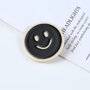 Black and white acrylic smiley face hair clip, stylish minimalist cute fringe side hair pin.
