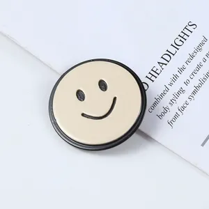 Korean style acrylic smiley face hair clip, minimalist black and white clip for daily wear.