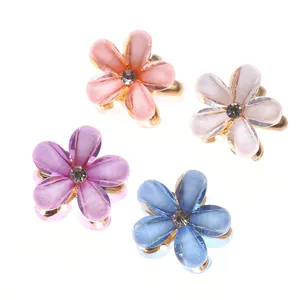 Süße Blumen Haarklammern mit funkelnden Strasssteinen, kleine Haarspangen für Damen Tägliches Styling.