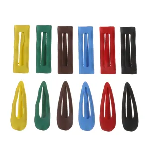 Set of 12 metal hair clips, geometric square and teardrop duckbill clips for women styling.