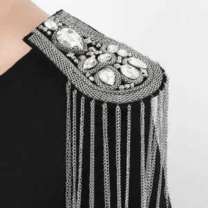 Spalline con frange in metallo in stile punk vintage britannico accessori fai da te per abiti.