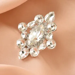 Anello con strass geometrico cristallo regolabile aperto gioiello di lusso per donna