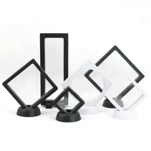 PE Folie schwebender Schmuck Display Ständer transparente Aufbewahrungsbox Set weiß schwarz