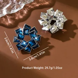 Splendides boucles d'oreilles géométriques en cristal bleu, bijoux tendance pour femmes.