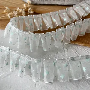 Starry polka dot gauze ribbon lace trim for DIY doll clothes sewing decoration crafts.