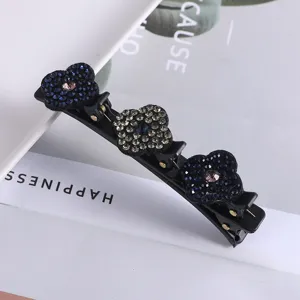 Meerlaagse strass bloem haarspeld elegante eendensnavel haar clip voor vrouwen styling.