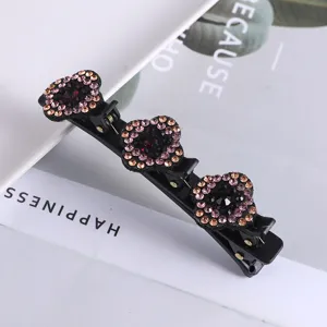 Strass bloem meerlaagse eendebek haarspeld, elegante kristallen haaraccessoire voor vrouwen.
