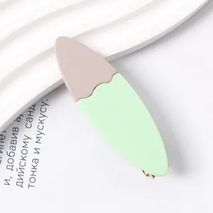 Color-blocked resin duckbill hair clip, sweet style candy color side clip for women styling.