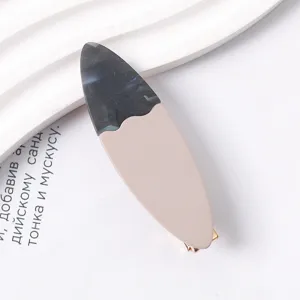 Color Block Resin Duckbill Hair Clip Elegant Women Hair Accessory For Daily Styling
