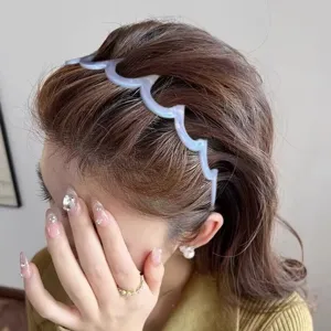 Diadema de pelo ondulada estilo coreano banda de lavado cara bonita accesorios antideslizantes