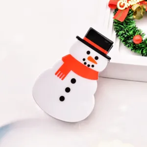 Christmas snowman hair claw clip cute holiday hair accessories for women and girls styling.