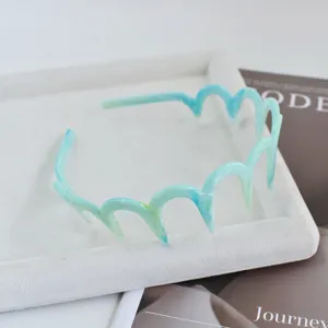 Diadema ondulada jaspeada azul con dientes lindo tocado accesorios para el cabello de mujer