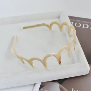 Diadema ondulada estilo coreano minimalista lavado cara aro pelo carey accesorio moda