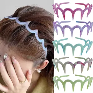 Estilo Coreano Simple Diadema de Plástico Resina Retro Estampado de Leopardo Color Sólido Dientes Accesorios para el Cabello de Mujer