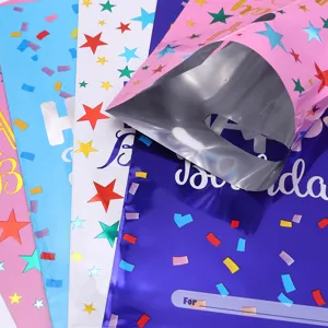 Aluminum Film Birthday Gift Bag Star Ribbon Pattern Handheld Return Bag For Children Party Candy Packaging Supplies