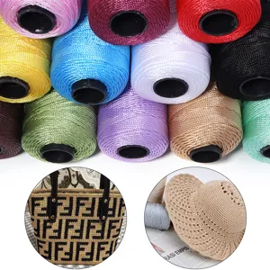 3-Strands Gedraaide IJszijden Draad Voor DIY Handbreien Haken Zomerhoed Kussen Tas 1.5mm 120 Yards Polypropyleen Koord Handwerkgaren