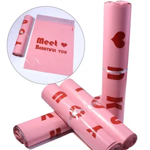 Verstärkte rosa wasserdichte Versandtaschen mit individuellem Aufdruck und Klebeverschluss