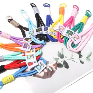 Colorful braided phone charm strap and keychain lanyard for bags, diy accessories.