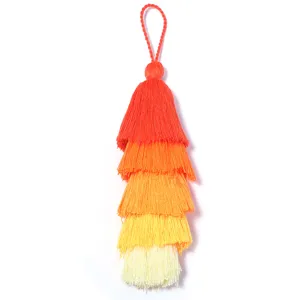 Warmer Polyester 5-Lagen Quastenanhänger mit Farbverlauf für handgefertigten DIY-Schmuck
