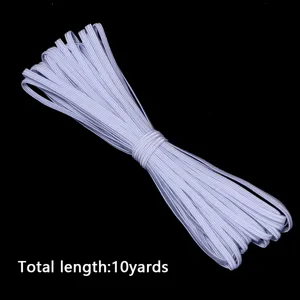 Cordón elástico blanco para costura, cinta plana estirable de 10 yardas para ropa y costura.