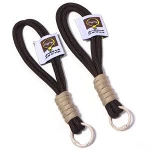 Detail view of woven nylon wrist strap lanyard for bag charms phone charms keychains DIY