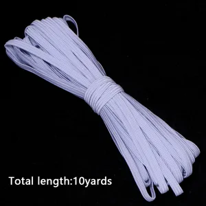 Banda elástica plana y trenzada de alta elasticidad para costura, ropa y cintura de 10 yardas.