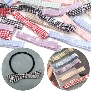 Polyester Plaid Floral Bow Accessories For DIY Hair Clips Clothing Doll Socks Small Fresh Ribbon Bows Craft Supplies