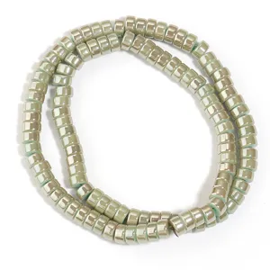 Electroplated glass wheel spacer beads for DIY jewelry making, bracelets and necklaces.