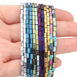 Farbige magnetische Hämatit Quadrat Perlen für DIY handgemachte Armbänder Halsketten Schmuck.