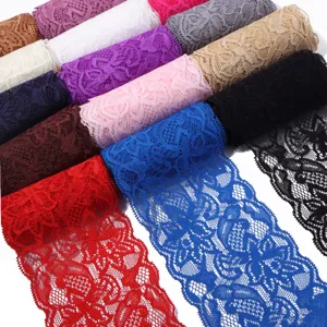 Polyester Stretch Spitzenborte Stoffrollen bunte Bänder DIY Nähen Bekleidung Zubehör