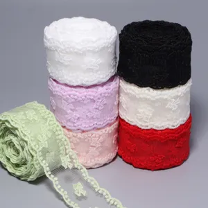 Polyester Netz bestickte Spitzenband Borte für Geschenkverpackung, Puppenkleidung, Basteln.