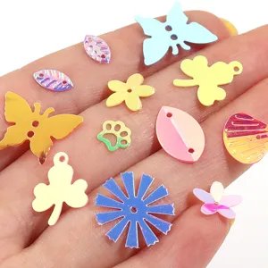 Polychroma PVC laser pailletten charms mix gia DIY aksesoroyar mallionte technis