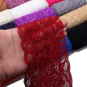 Polyester Stretch Spitzenbesatz Stoff für Unterwäsche Kleidung Zubehör, Hochzeitskleid DIY Nähen.