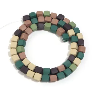 Perle quadrate in argilla polimerica colorate fatte a mano fai da te bracciale collana