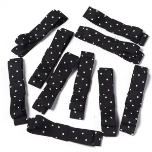 Lazo de tela de lunares negro accesorios para el cabello DIY costura y manualidades