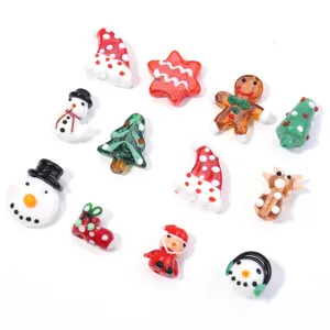 Christmas party handmade glass beads for DIY bracelet necklace phone chain holiday decor