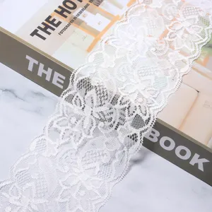 Weisse elastische Spitzenborte zum Naehen, Unterwaesche Zubehoer, Brautkleid DIY Haaraccessoires.