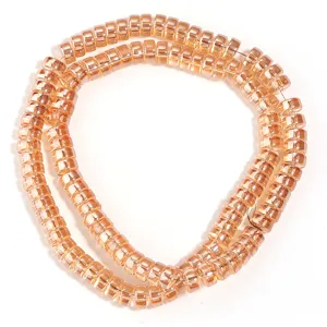 Glass electroplated wheel spacer beads for DIY handmade jewelry bracelets and necklaces supply.