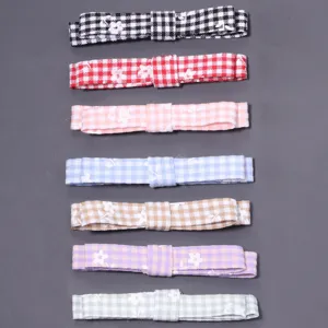 Polyester plaid floral bow ribbon DIY hair clip accessories clothing sewing material 7 colors