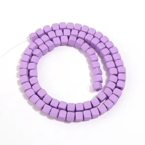 Filo di perline quadrate in argilla viola per bracciali e collane fatti a mano accessori di gioielli.