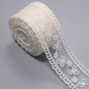 Weißes Polyester Tüll besticktes spitzenband für DIY puppenkleidung nähen handwerk.