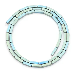 Vakuumgalvanisierte bunte Hämatit Vierkantperlen für DIY Armband Halskette Zubehör