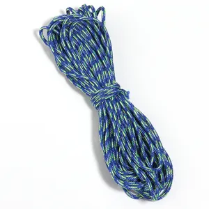 Cordelette tressée camouflage bleu et vert durable pour loisirs créatifs et lacets.