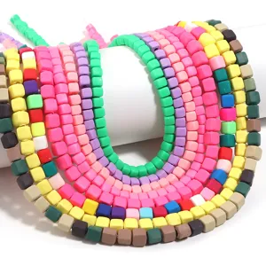 Perline cubo in argilla polimerica colorata fai da te braccialetto collana accessori.