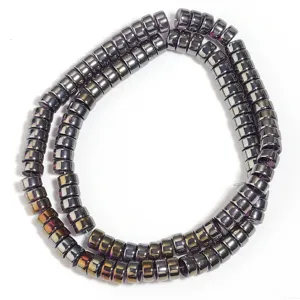 Colorful glass electroplated rondelle spacer beads, shiny metallic finish for DIY jewelry.