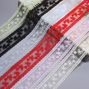 Mehrfarbiger Polyester-Netz-bestickter Spitzenbandbesatz für DIY-Kleidungsnähen und Handwerk.